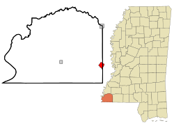 Location of Centreville, Mississippi