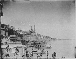 An 1895 photograph of the Varanasi riverfront