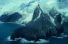 A view from above of Bouvet Island