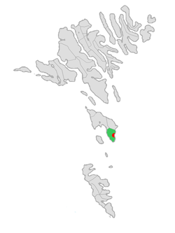 Location of Húsavík within Húsavík municipality in the Faroe Islands