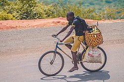 A local fruit seller from Newala travelling towards the villages near Mozambique.