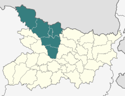 Location of Tirhut division in Bihar