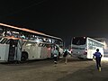 Intercity buses in transit during the night (Touristique Express)