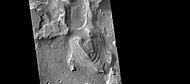 Northern part of Terby Crater showing many layers, as seen by CTX camera (on Mars Reconnaissance Orbiter). Parts of this image are enlarged in next two images.