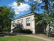 Montclair Public Library, Bellevue Avenue Branch, completed in 1914, as Nelson & Van Wagenen.[27]