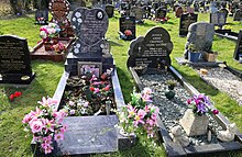 Holly Wells & Jessica Chapman's graves side by side in Fordham Road Cemetery, Soham
