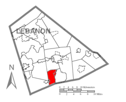 Location in Lebanon County, Pennsylvania