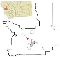 Location of Wye, Montana