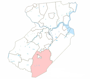 Monroe Township highlighted in Middlesex County