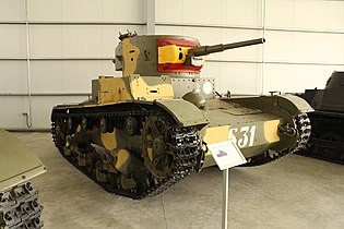 T-26, the most powerful and numerous tank of the Spanish Army at the time.