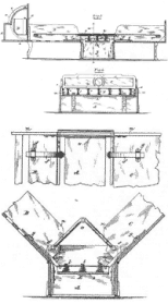 Cabinet bed patent diagram. The bed folds down to create space.