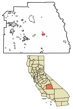 Location of Camp Nelson in Tulare County, California.
