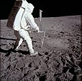 Image 21Buzz Aldrin taking a core sample of the Moon during the Apollo 11 mission (from Space exploration)