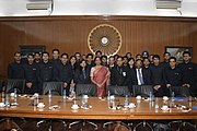 Defence Minister of India, Nirmala Sitharaman with the IOFS probationers at South Block