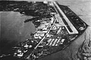 Aerial view of Sangley Point and Cavite City (c. 1964) on Cavite Peninsula in Manila Bay
