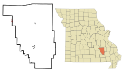 Location of Bunker, Missouri