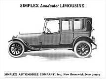 1916 Simplex Crane Model 5 - Landaulet Limousine