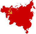 Flag map of Communist Influence in Europe & Asia (Soviet Union)