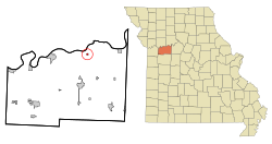 Location of Dover, Missouri