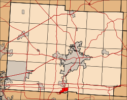 Location of Buckeye Lake in Licking County (highlighted) and Fairfield County