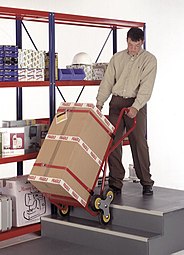Stairclimber hand-truck with tri-star wheels