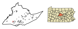 Location of Port Matilda in Centre County, Pennsylvania.