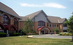 The Cherry Hill Public Library, one of the largest libraries in New Jersey, U.S., at 72,000 square feet (6,700 m2)