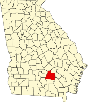 Map of Georgia highlighting Coffee County