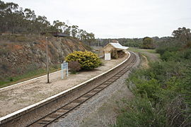 New Binalong Railway Station, now closed, on 1916 alignment