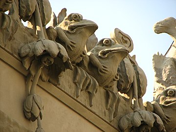 Frogs and lotus flowers, House with Chimaeras, Kyiv, 1902