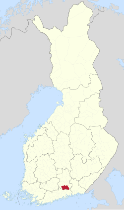 Location of Orimattila in Finland