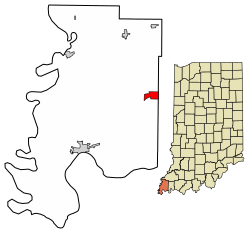 Location of Parkers Settlement in Posey County, Indiana.