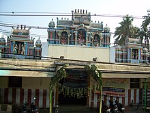 Southern entrance of the temple showing gated building
