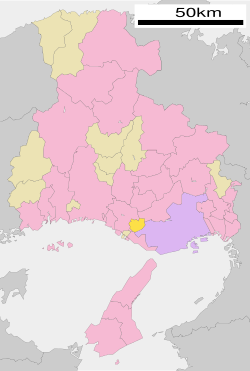 Location of Inami in Hyōgo Prefecture