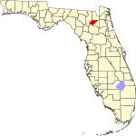 A state map highlighting Union County in the corner part of the state. It is small in size.