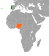 Location map for Nigeria and Portugal.
