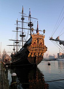 The stern of replica Prins Willem in 2005