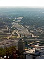 Aerial view of the Downtown Connector facing south from downtown
