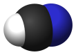 Spacefill model of hydrogen cyanide
