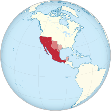 Location of the Mexican Republic in 1843.