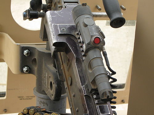 A Dazzler mounted on a M-240B machine gun during the Iraq War