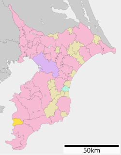 Location of Kyonan in Chiba Prefecture