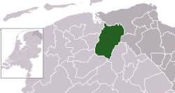Highlighted position of Westerkwartier in a municipal map of Groningen