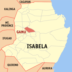 Map of Isabela with Gamu highlighted