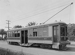 A Santa Barbara streetcar in 1915