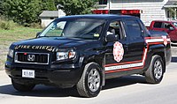Custom 2007 Ridgeline RTX, used by the Aroostook County (Maine) Fire District 1 as "Chief 1" emergency response vehicle