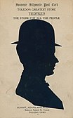 Advertising postcard for Tiedtke's store in Toledo, Ohio with a man in silhouetted profile