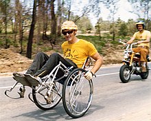 Tony South pushed 50km on his back wheels in 1975 to raise funds for the Australian Paraplegic Games.