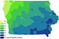 Image 33Iowa annual rainfall, in inches; as of 2009 (from Iowa)