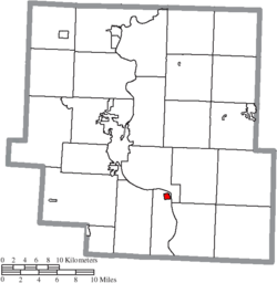 Location of Philo in Muskingum County